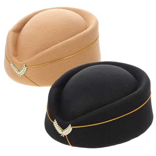 Ipetboom 2 Stück Stewardess Hut für Damen Cosplay Beret Mütze Schwarz und Beige für Kostüme und Besondere Anlässe Kopfbedeckung für Partys und Aufführungen Ipetboom 2 Stück Stewardess Hut für Damen Cosplay Beret Mütze Schwarz und Beige für Kostüme und Besondere Anlässe Kopfbedeckung für Partys und Aufführungen von Ipetboom