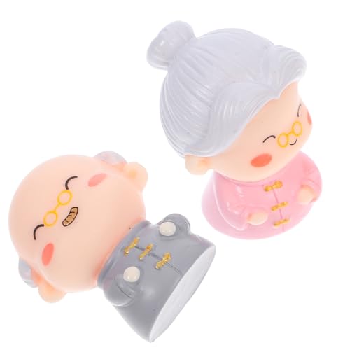Ipetboom 2 Stück Teiliges Älteres Figurinen aus Resin als Liebevolle Tortendeko für Hochzeitstag Geburtstag Jubiläum Detailreiche Handwerkskunst Geschenkidee für Großeltern von Ipetboom