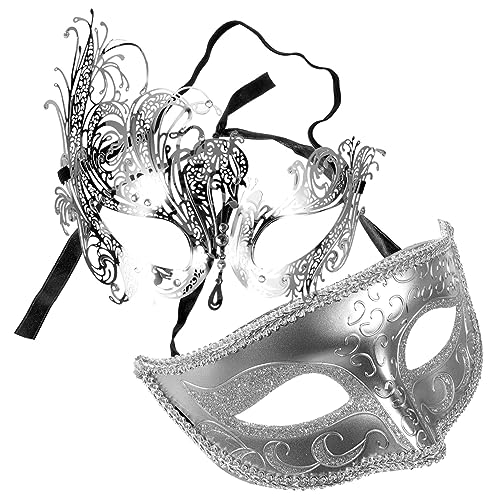 Ipetboom 2 Stück Teiliges Cosplay Masken Set für Kostümpartys Dekorative Augenmaske mit Strass für Männer und Frauen für Halloween und Maskenbälle Ipetboom 2 Stück Teiliges Cosplay Masken Set für Kostümpartys Dekorative Augenmaske mit Strass für Männer und Frauen für Halloween und Maskenbälle von Ipetboom