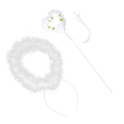 Ipetboom 2 Stück Teiliges Engelskopfset Weiß mit Zauberstab für Kostüm Party Cosplay Fotorequisiten Langlebig und Auffällig Ipetboom 2 Stück Teiliges Engelskopfset Weiß mit Zauberstab für Kostüm Party Cosplay Fotorequisiten Langlebig und Auffällig von Ipetboom