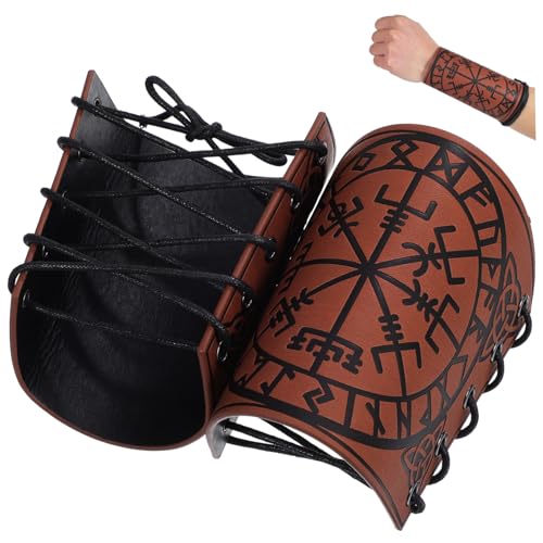 Ipetboom 2 Stück Teiliges Mittelalterliches Armmanschetten aus Geprägtem PU Komfortable Armschützer Vintage Stil für Renaissance und Cosplay Kostüme Herren Wrist Guards für Festivals und Ipetboom 2 Stück Teiliges Mittelalterliches Armmanschetten aus Geprägtem PU Komfortable Armschützer Vintage Stil für Renaissance und Cosplay Kostüme Herren Wrist Guards für Festivals und von Ipetboom