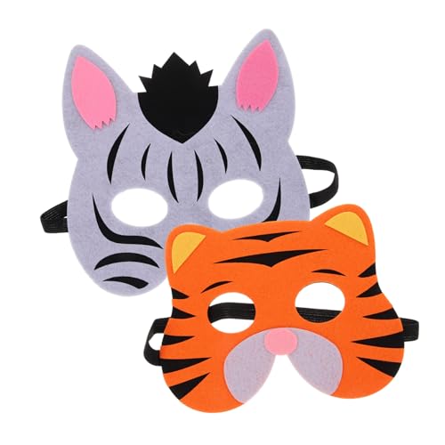 Ipetboom 2 Stück Teiliges Tiermasken Polyester Halbgesichtsmasken mit Elastischem Band für Halloween Karneval Cosplay Party Zubehör Lustige Zebra und Tiger Motive Ipetboom 2 Stück Teiliges Tiermasken Polyester Halbgesichtsmasken mit Elastischem Band für Halloween Karneval Cosplay Party Zubehör Lustige Zebra und Tiger Motive von Ipetboom
