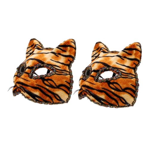 Ipetboom 2 Stück Tiger Maske Tier-cosplay-maske Tigermaske Für Cosplay Tigermaske Für Party Tier-maskerade-maske Tigermaske Für Kostümparty Cosplay-kostüm-requisiten Plastik von Ipetboom