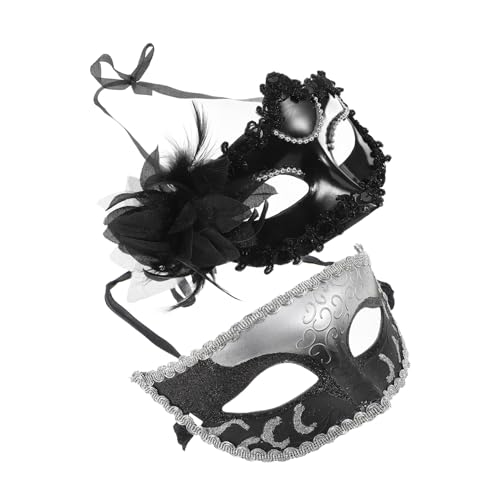 Ipetboom 2 Stück Venezianische Masken für Teiliges Set Eleganter Halbf Gesicht Maske für Frauen und Männer für Karneval Halloween und Maskenball Leicht und von Ipetboom
