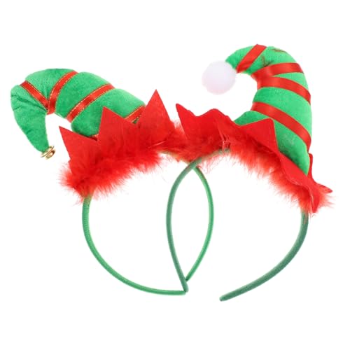 Ipetboom 2 Stück Weihnachtshut Haarreifen mit Glocken und Federn Lustige Weihnachtsmütze Kopfbedeckung für Erwachsene Robustes Material für Weihnachtsfeier und Karneval von Ipetboom