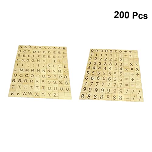 Ipetboom 200 Stück Teiliges Holzpuzzle aus Buchstaben und Zahlen Sichere Lernspielzeuge aus Glattem Holz für Frühe Bildung Großbuchstaben und Zahlen für Vorschulkinder und Kleinkinder von Ipetboom