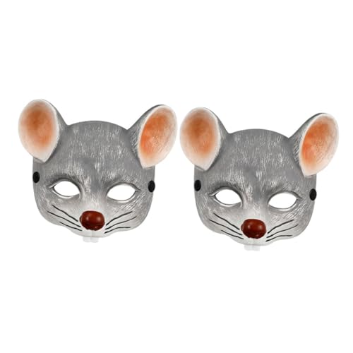 Ipetboom 2Stücke PU Rattenmaske Realistische Mausmaske für Erwachsene Tierkostüm Halbmasken für Halloween Karneval Cosplay Partys von Ipetboom
