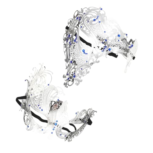 Ipetboom 2Stücke Partymaske mit Metallverzierung Dekorative Maske für Karneval Bälle Themenpartys Multifunktionsmaske für Besondere Anlässe Elegant Ipetboom 2Stücke Partymaske mit Metallverzierung Dekorative Maske für Karneval Bälle Themenpartys Multifunktionsmaske für Besondere Anlässe Elegant von Ipetboom