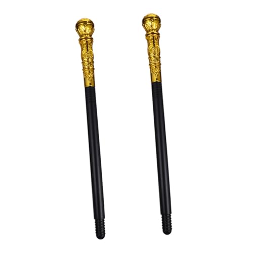 Ipetboom 2Stücke Zauberstab Lustiger Kostüm Walking Cane Mit Rundem Für Halloween Partys Verkleidungen Goldene Farbgestaltung Für Festliche Anlässe von Ipetboom
