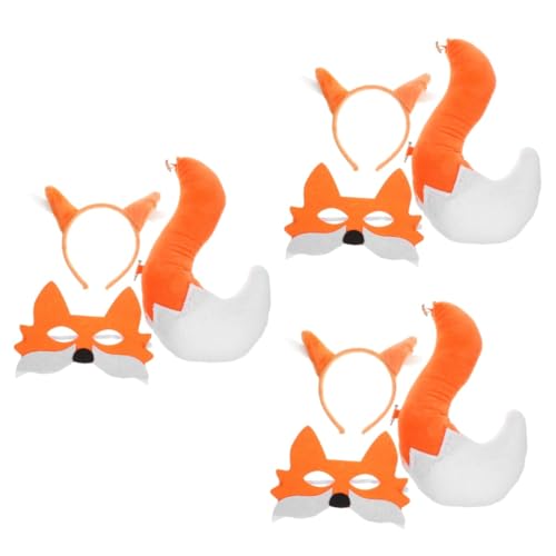 Ipetboom 3 Sätze Fox Mask Stirnband- -Drei-teiliger-Set Cosplay Maskenkostüm Fuchsschwanz aus Kunstfell realistisch Partykostüm Plastik Ipetboom 3 Sätze Fox Mask Stirnband- -Drei-teiliger-Set Cosplay Maskenkostüm Fuchsschwanz aus Kunstfell realistisch Partykostüm Plastik von Ipetboom