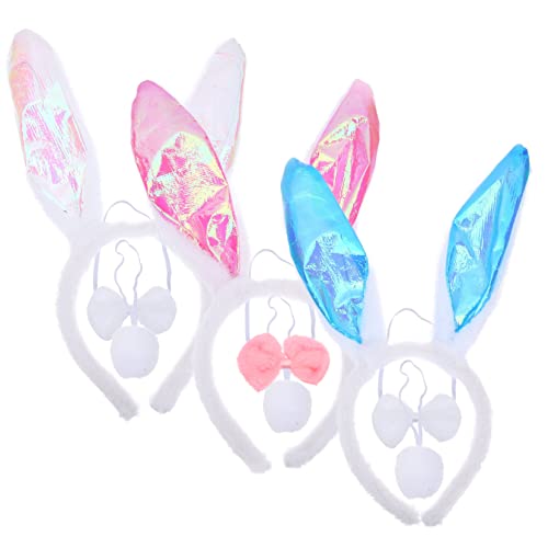 Ipetboom 3 Sets Haar Accessoires Schweineohr Kaninchen Haarband Aufblasbare Kostüme Hasenohren Stirnband Pelzige Anzüge Hasen Stirnband Kaninchenohr Kopfschmuck Hasen Cosplay von Ipetboom