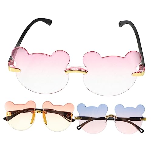 Ipetboom 3 Stück Cartoon - Gläser Junggesellin Bärenbrille Partybevorzugung Lustige Brillenkinder Mädchen Tragen Eine Brille Led in Bärenform Jungs Stk von Ipetboom