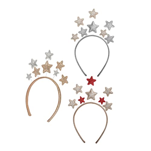 Ipetboom 3 Stück Haarreifen mit Dekorativen Sternen Haarschmuck für Festliche Haaraccessoires für Partys und Besondere Anlässe von Ipetboom