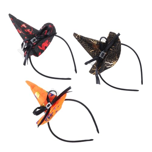 Ipetboom 3 Stück Hexen Stirnband Hexenhut-haarband Für Kostümparty Hexenhut Kopfbedeckung Zaubererhut Schwarz Halloween-party-stirnband Halloween-kopfschmuck Stoff von Ipetboom
