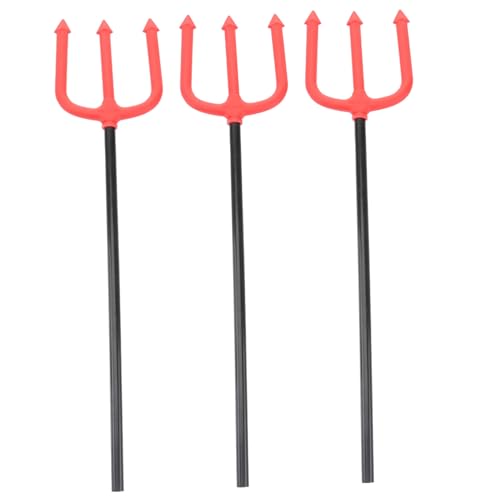 Ipetboom 3 Stück Teiliges Halloween Party Zubehör Cheering Trident aus Langlebigem PE Material Gruselige Teufelsgabel für Kostüm Herren und Festliche Aktivitäten Farblich von Ipetboom