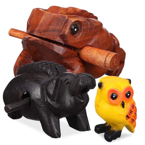 Ipetboom 3 Stück Teiliges Holz Klangtiere mit Frosch Schwein Eule Robustes Percussion Instrument Geräuschvolles Tier Klangspiel für Musikunterricht und Dekorative Wohnraumgestaltung Ipetboom 3 Stück Teiliges Holz Klangtiere mit Frosch Schwein Eule Robustes Percussion Instrument Geräuschvolles Tier Klangspiel für Musikunterricht und Dekorative Wohnraumgestaltung von Ipetboom