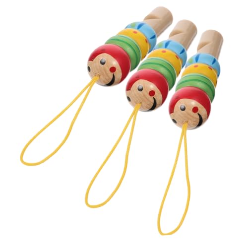 Ipetboom 3 Stück Teiliges Holzpfeifen Kleines Tragbares Musikinstrument Kreatives Lernspielzeug aus Sicherem Holz Ergonomisch Gestaltet für Kleinkinder und Montessori spielspaß von Ipetboom