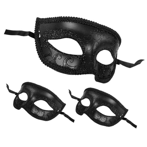 Ipetboom 3 Stück Teiliges Venezianisches Masken Halbe Gesichtshälfte Spitzen Design Stilvolle Halloween Masken für Kostümpartys Maskenball Karneval und Cosplay für Erwachsene von Ipetboom