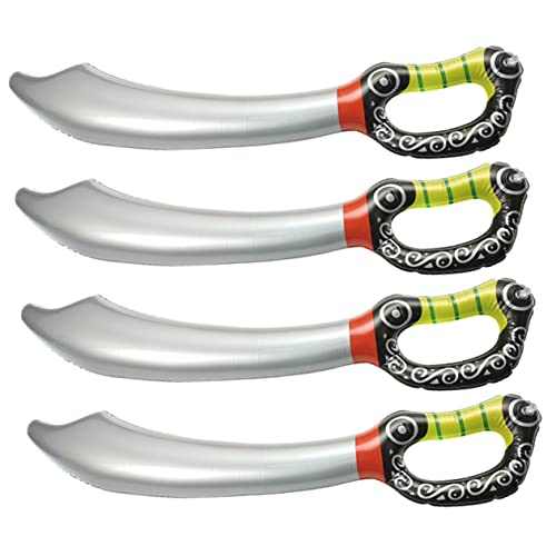 Ipetboom 4 Stück Aufblasbares für Halloween Schwerter Spielzeugschwert Piratenspielzeug Prop Sword Piratenschwert -Stütze Kampf gegen Ballonschwert Piraten-Schlauchboot PVC von Ipetboom
