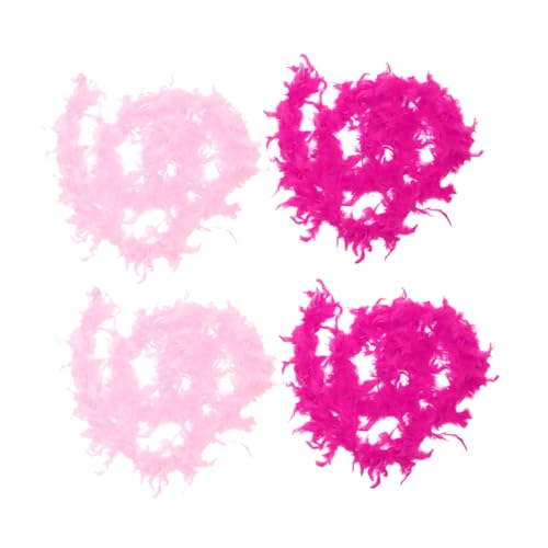 Ipetboom 4 Stück Federstreifendekoration heiße rosa Boa Boas für Party Bunte Boa Federboa Boa zum Nähen Boa-Dekorationen DIY-Boa Federn trimmen Boa-Flapper-Zubehör Nähboa von Ipetboom