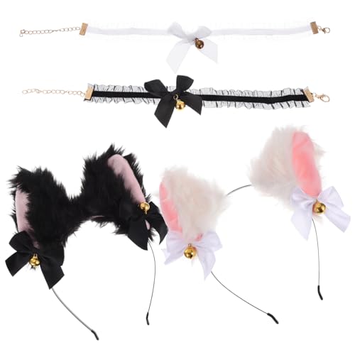 Ipetboom 4 Stück Katzenohren Stirnband mit und Glöckchen Kuscheliges Cosplay Zubehör für Mädchen und für Halloween Karneval Party und Rollenspiele Ipetboom 4 Stück Katzenohren Stirnband mit und Glöckchen Kuscheliges Cosplay Zubehör für Mädchen und für Halloween Karneval Party und Rollenspiele von Ipetboom