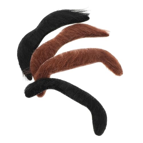 Ipetboom 4 Stück Künstliche Bart-Requisiten Cosplay gefälschter Bart gefälschter Bart realistisch Halloween gefälschter Bart Urlaub mit falschem Bart Falscher Bart für Männer Acryl von Ipetboom