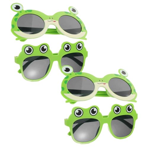 Ipetboom 4 Stück Lustige Frosch Sonnenbrillen Leichtem Tropische Partybrillen für Bunte Foto Requisiten für Sommer Strand Pool und Geburtstagsfeiern von Ipetboom