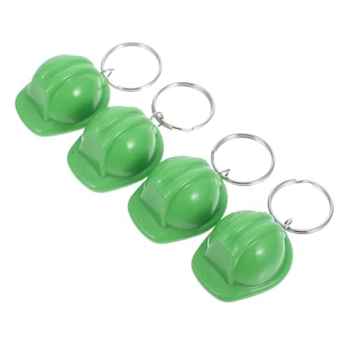 Ipetboom 4 Stück Miniatur Bauhelm Schlüsselanhänger Langlebige Mini Schutzhelme aus Robustem Material Leichter Anhänger für Bauarbeiter Party Geschenke Grüner Helm als Stylisches von Ipetboom