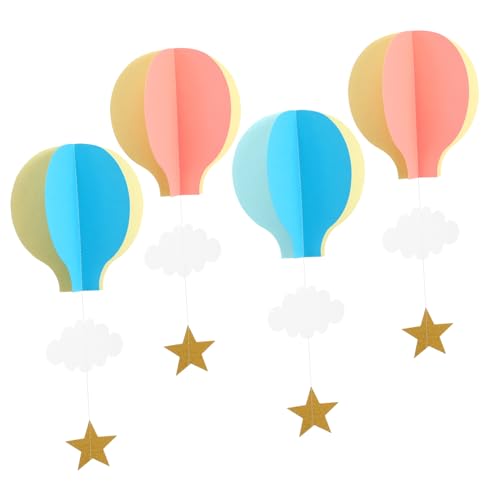Ipetboom 4 Stück Papier Heißluftballon und Wolken Dekoration für Babyzimmer Hochzeiten Babypartys und Geburtstagsfeiern Wiederverwendbare Hängende Ornamente Blau und Rosa Ipetboom 4 Stück Papier Heißluftballon und Wolken Dekoration für Babyzimmer Hochzeiten Babypartys und Geburtstagsfeiern Wiederverwendbare Hängende Ornamente Blau und Rosa von Ipetboom