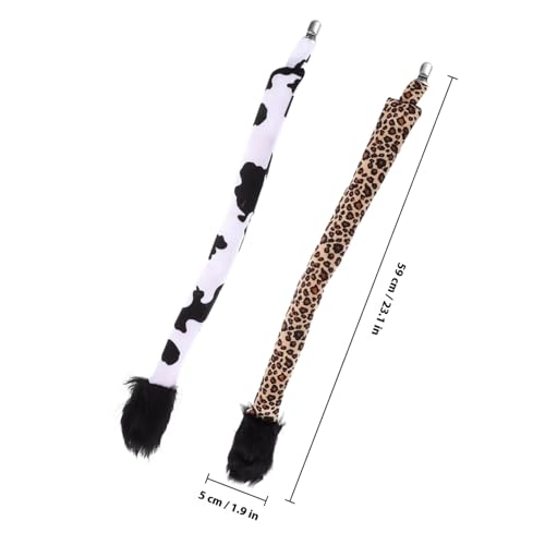 Ipetboom 4 Stück Teiliges Animal Tail aus Weichem Material Tierkostüm Accessoires für Halloween Cosplay und Kostümparty Inklusive Kuh- Tiger- Leoparden Zebraschwanz für Bühnenauftritte und Ipetboom 4 Stück Teiliges Animal Tail aus Weichem Material Tierkostüm Accessoires für Halloween Cosplay und Kostümparty Inklusive Kuh- Tiger- Leoparden Zebraschwanz für Bühnenauftritte und von Ipetboom