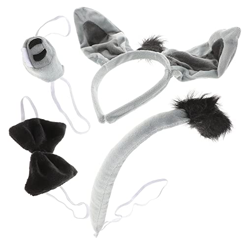 Ipetboom 4 Stück Teiliges Donkey Kostüm Set Esel Tierkostüm mit Stirnband Fliege und Nase für Halloween Karneval Cosplay Party Jungen Mädchen Ipetboom 4 Stück Teiliges Donkey Kostüm Set Esel Tierkostüm mit Stirnband Fliege und Nase für Halloween Karneval Cosplay Party Jungen Mädchen von Ipetboom
