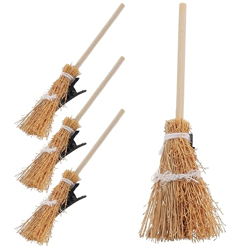 Ipetboom 4 Stück Teiliges Halloween Haarschmuck mit Hexenbesen Haarspangen für Mädchen Stylische Haarclips für Halloween Partys und Kostüme für Erwachsene von Ipetboom