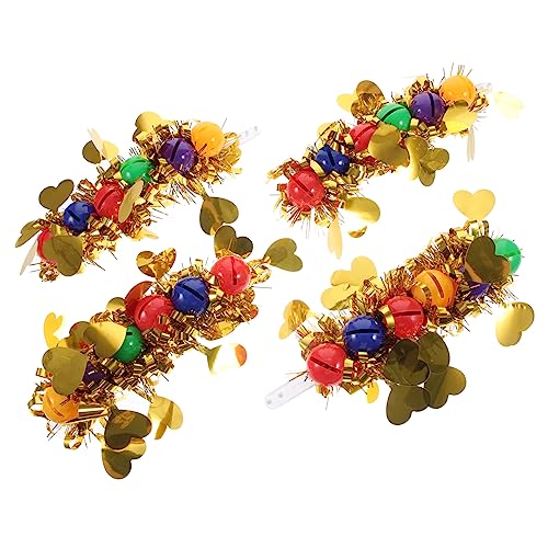 Ipetboom 4 Stück Teiliges Pailletten Armband mit Glocken für Leichtes Handgelenksband mit Glitzernden Perlen für Tanz Cheerleading Bühnenauftritte und Festinstrumente von Ipetboom