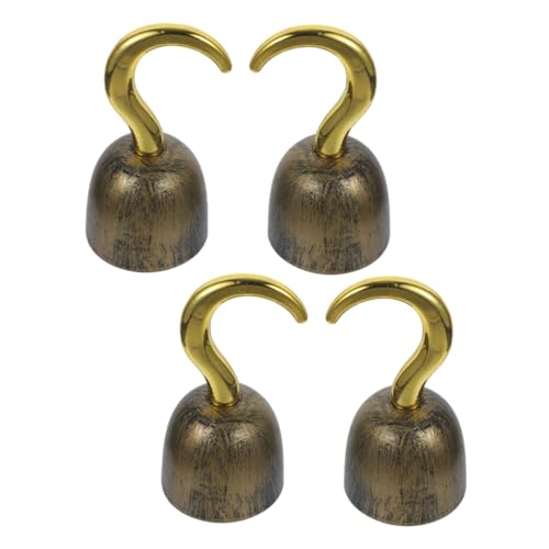 Ipetboom 4 Stück Teiliges Piratenzubehör Retro Goldfarbener Piratenhaken für Halloween Karneval Cosplay Kostüm Accessoires Party Dekoration Ipetboom 4 Stück Teiliges Piratenzubehör Retro Goldfarbener Piratenhaken für Halloween Karneval Cosplay Kostüm Accessoires Party Dekoration von Ipetboom