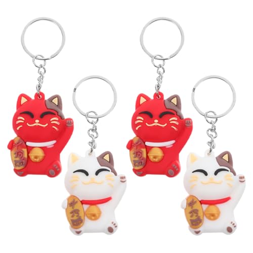 Ipetboom 4 Stück Weichmacher Maneki Neko Anhänger für Handtasche Rucksack Deko Japanischer Stil für Frauen Ipetboom 4 Stück Weichmacher Maneki Neko Anhänger für Handtasche Rucksack Deko Japanischer Stil für Frauen von Ipetboom