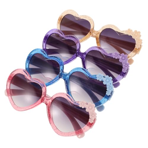 Ipetboom 4 Stück sonnenbrillen für Blau Trendy Strand Party Festival party zubehör geburtstagsgeschenk party brille herzförmige brille in Herzform Plastik von Ipetboom