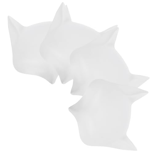 Ipetboom 4-teilige Weiße Blanko-maske: Diy-fuchs-gesichtsmasken, Fuchs Und Katze, Bemalt Für Cosplay-maskenball-partys, Kostümzubehör, Tierverkleidung, Halloween, Für Party-requisiten von Ipetboom