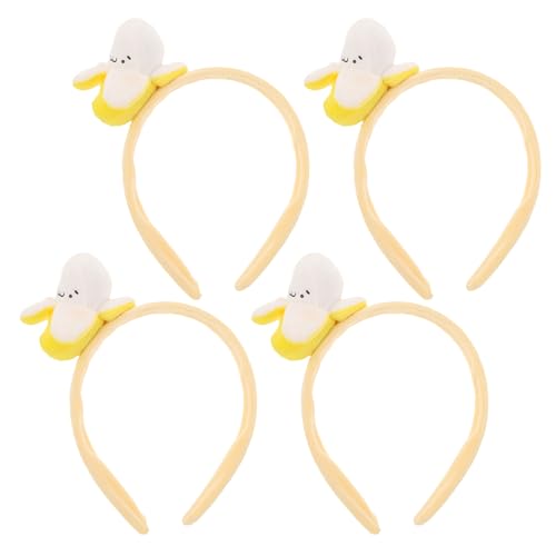 Ipetboom 4-teiliges Bananen-Stirnband: Plüsch-Frucht-Stirnband für Halloween und Weihnachten – lustiger Haarreifen – tropische Party-Kopfbedeckungen, Zubehör für Ipetboom 4-teiliges Bananen-Stirnband: Plüsch-Frucht-Stirnband für Halloween und Weihnachten – lustiger Haarreifen – tropische Party-Kopfbedeckungen, Zubehör für von Ipetboom
