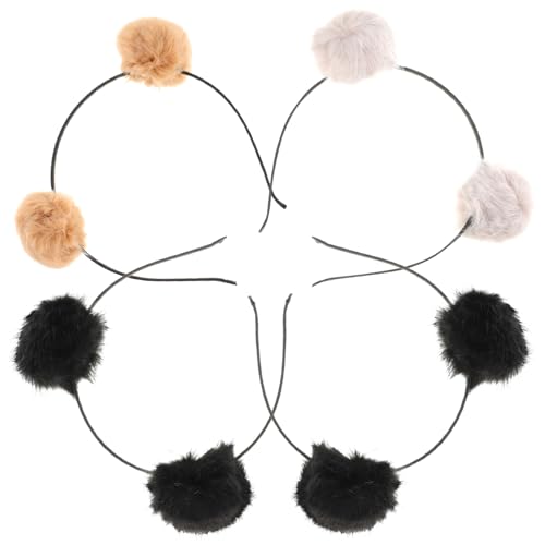 Ipetboom 4Stücke Fuzzy Ball Stirnband Süße Kopfbedeckung Für Geburtstagsfeiern Weihnachtsfeiern Cosplay Und Kostümpartys Vielseitiges Kopfbedeckungszubehör von Ipetboom