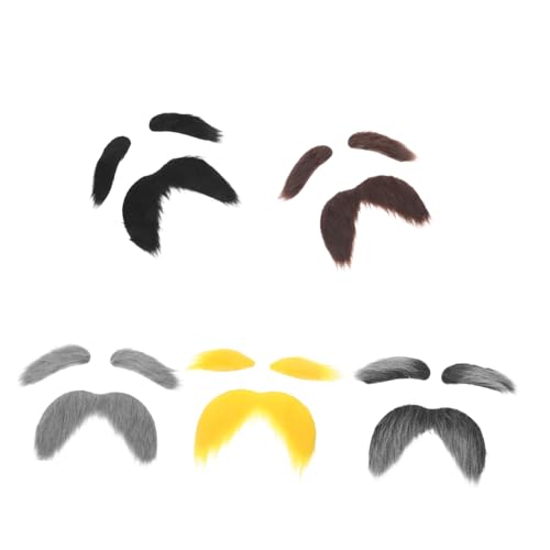 Ipetboom 5 Sets Halloween Falscher Kostüm Party Requisiten Cosplay Requisiten Halloween Zubehör Falsche Bärte Lustige Falsche Alter Mann von Ipetboom