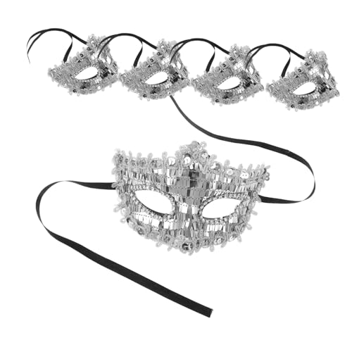 Ipetboom 5 Stück Glänzende Halbgesichts Masken für Damen Schillernde Masquerade Ball Masken Atmungsaktiv für Halloween Karneval Kostümparty Cosplay Ipetboom 5 Stück Glänzende Halbgesichts Masken für Damen Schillernde Masquerade Ball Masken Atmungsaktiv für Halloween Karneval Kostümparty Cosplay von Ipetboom
