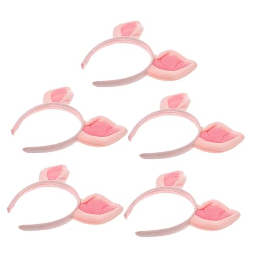 Ipetboom 5 Stück Teiliges Plüsch Schweineohren Haarreif Rosa Kuschelig Weich Komfortabel Tierohren Stirnband Für Kostüm Party Weihnachten Fotoshooting von Ipetboom