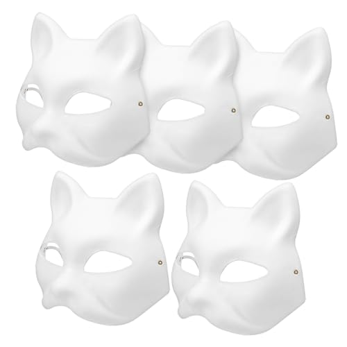 Ipetboom 5 Teiliges Weiße Katzenmasken aus Papier zum Bemalen Leere DIY Masken mit Ausgeschnittenen Augen Geeignet für Cosplay Maskenball Fasching und Kostümpartys für Erwachsene Ipetboom 5 Teiliges Weiße Katzenmasken aus Papier zum Bemalen Leere DIY Masken mit Ausgeschnittenen Augen Geeignet für Cosplay Maskenball Fasching und Kostümpartys für Erwachsene von Ipetboom