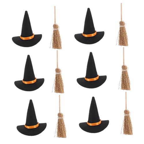 Ipetboom 6 Satz Teiliges Halloween DIY Dekorationsset Mini Filz Hexenhüte und Kleine Besen Vielseitige Stabile Puppenhaus Accessoires für Kreative Hexen und Kostümideen Ipetboom 6 Satz Teiliges Halloween DIY Dekorationsset Mini Filz Hexenhüte und Kleine Besen Vielseitige Stabile Puppenhaus Accessoires für Kreative Hexen und Kostümideen von Ipetboom