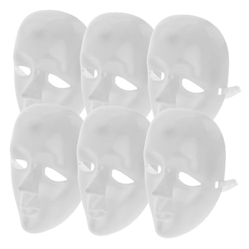 Ipetboom 6 Stck. Teiliges Weiße Blanke Full Facial Mask aus Kunststoff Leicht Bemalbar für DIY Kreativprojekte Komfortabel Vielseitig Einsetzbar für Maskerade Kostümparty Cosplay und Ipetboom 6 Stck. Teiliges Weiße Blanke Full Facial Mask aus Kunststoff Leicht Bemalbar für DIY Kreativprojekte Komfortabel Vielseitig Einsetzbar für Maskerade Kostümparty Cosplay und von Ipetboom