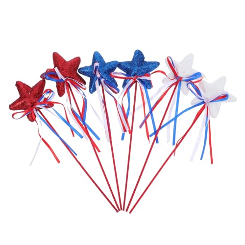 Ipetboom 6 Stück Patriotische Wands für Feierlichkeiten Glitzernde Dekorationen für Jubiläumsfeiern Familienfeste und Themenpartys Ipetboom 6 Stück Patriotische Wands für Feierlichkeiten Glitzernde Dekorationen für Jubiläumsfeiern Familienfeste und Themenpartys von Ipetboom