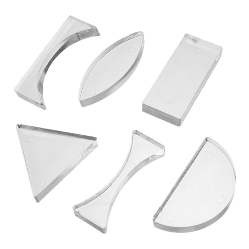 Ipetboom 6 Stück Teiliges Acryl optik linsenset mit Konkaven und Konvexen Linsen in Dreieck Halbkreis Rechteckform für Physikunterricht und Optische Experimente im Labor von Ipetboom