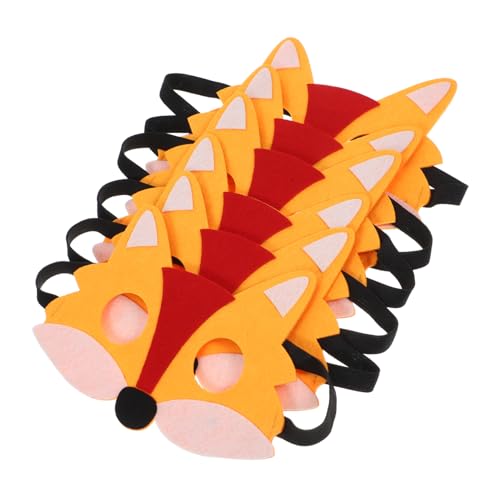 Ipetboom 6 Stück Teiliges Cosplay Tiermaske Halbgesicht Fuchs Maske für Halloween Karneval und Kostümpartys Einfach zu Tragen für Kreative Rollenspiele von Ipetboom