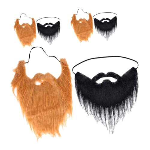 Ipetboom 6 Stück Teiliges Halloween Fake in Schwarz und Braun Leichte und Bequeme Künstliche Vollbärte für Kostüm und Maskenpartys Einfach Anzubringen für Cosplay und Themen Events von Ipetboom