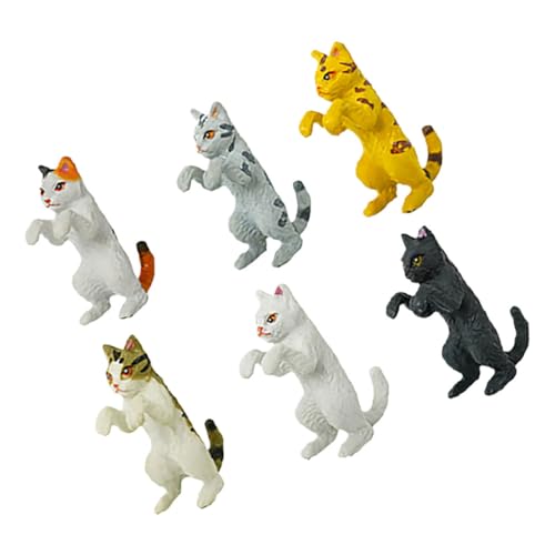 Ipetboom 6 Stück Teiliges Katzenfigur Aquarium Dekoration Liegende Katzen Statue Landschaftsbau Kreative Fischglas Deko Für DIY Bonsai Und Aquarium Zubehör von Ipetboom